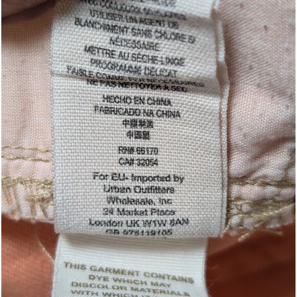 Free People Shorts Size 25 Orange Acid Wash Lace Frayed Distressed Denim - Picture 8 of 10